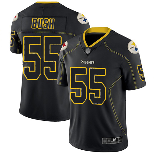 Men Pittsburgh Steelers Football #55 Limited Lights Out Black Devin Bush Rush Nike NFL Jersey->pittsburgh steelers->NFL Jersey